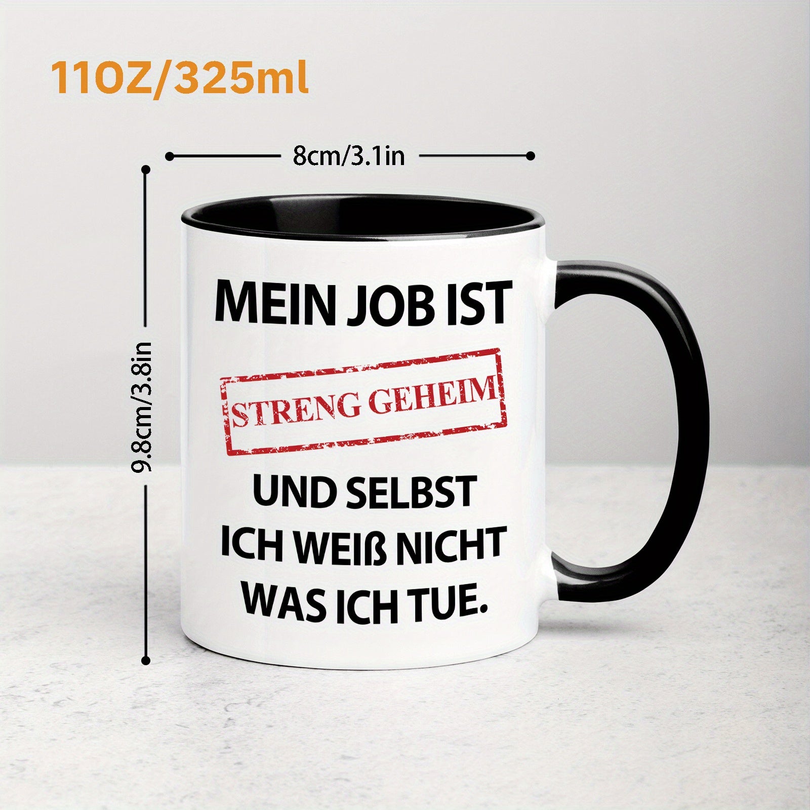 Top Secret Mug with Funny Saying
