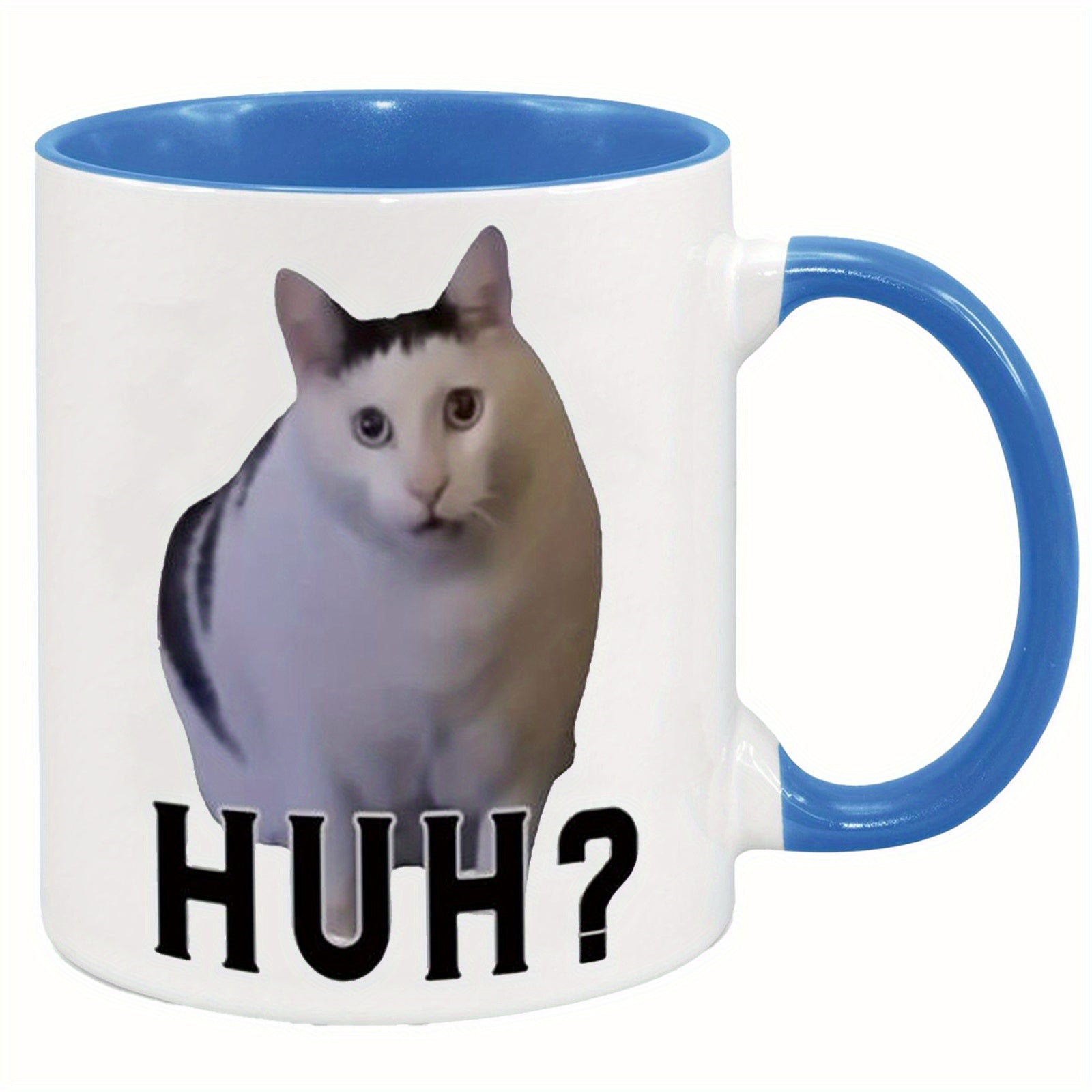 Humorous HUH? Cat Ceramic Mug