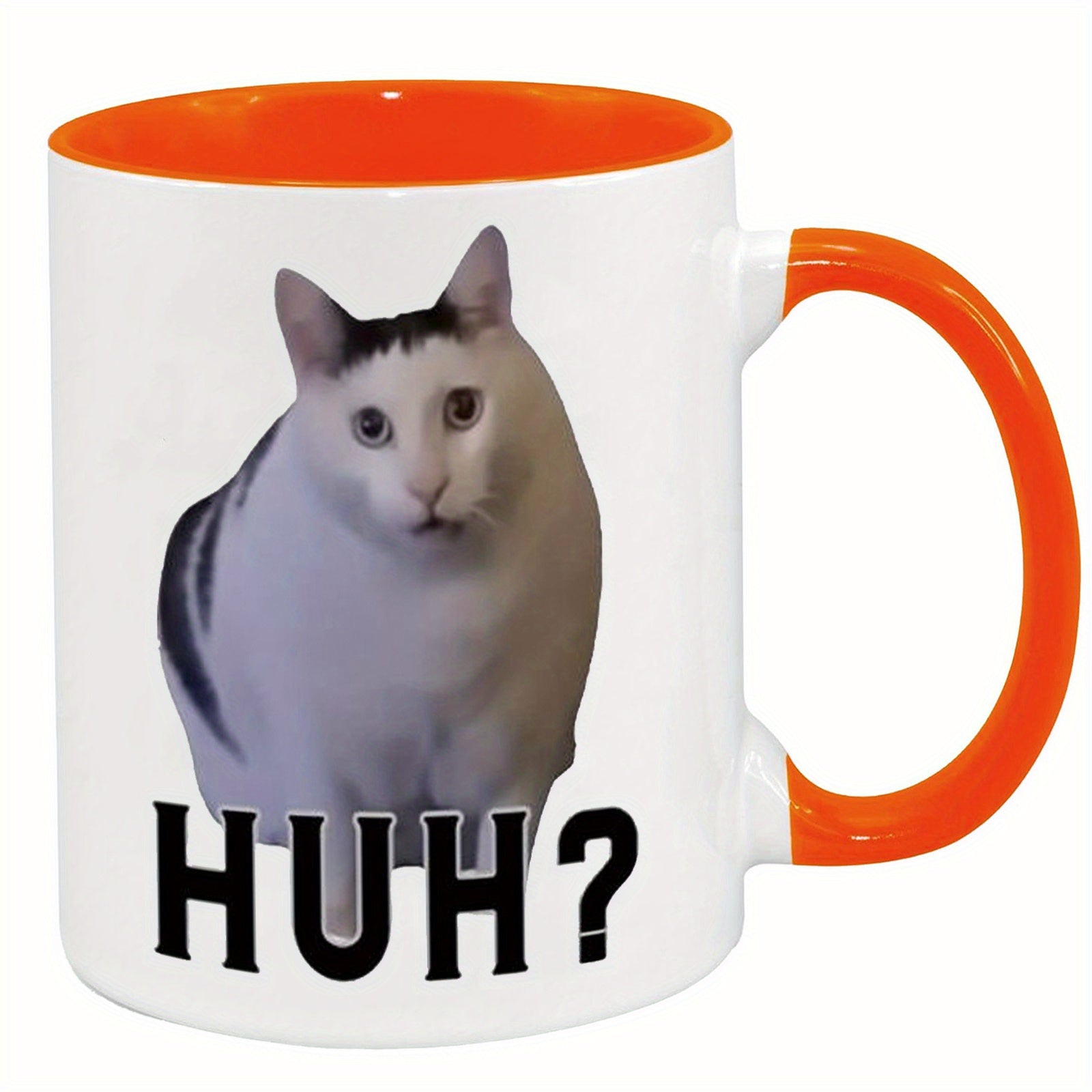 Humorous HUH? Cat Ceramic Mug