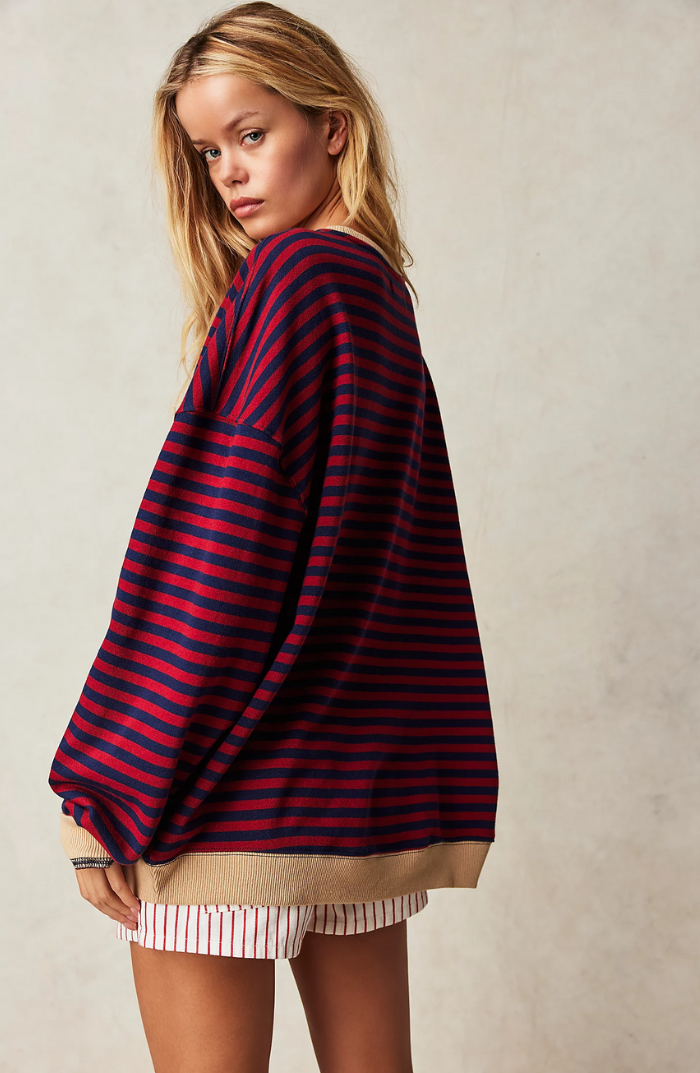 Gestreiftes Bequemes Damen Sweatshirt