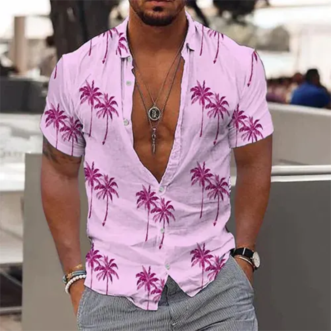John Men's Summer Palm Tree Shirt