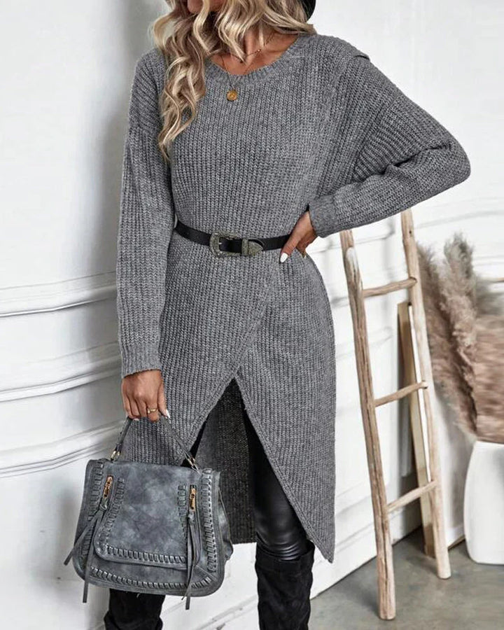 Bequemer Oversized Damen Longpullover