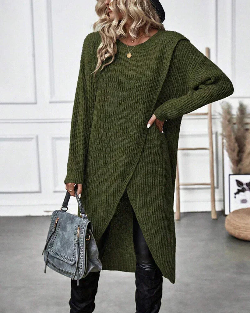 Bequemer Oversized Damen Longpullover