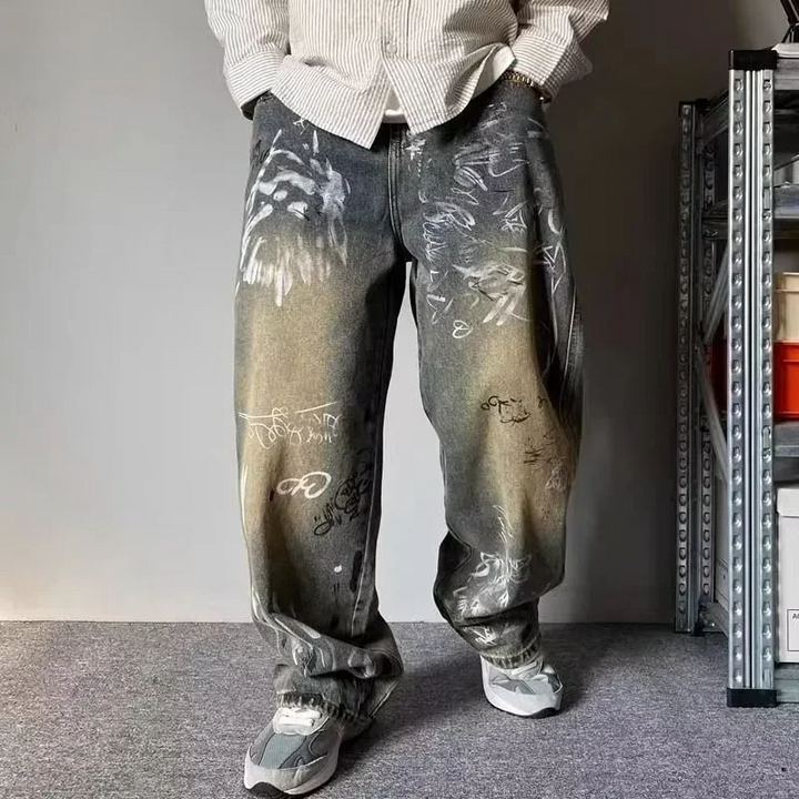 Urban Graffiti Stylische Herren Jeans