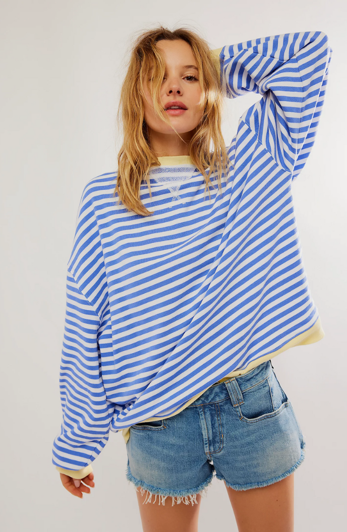 Gestreiftes Bequemes Damen Sweatshirt