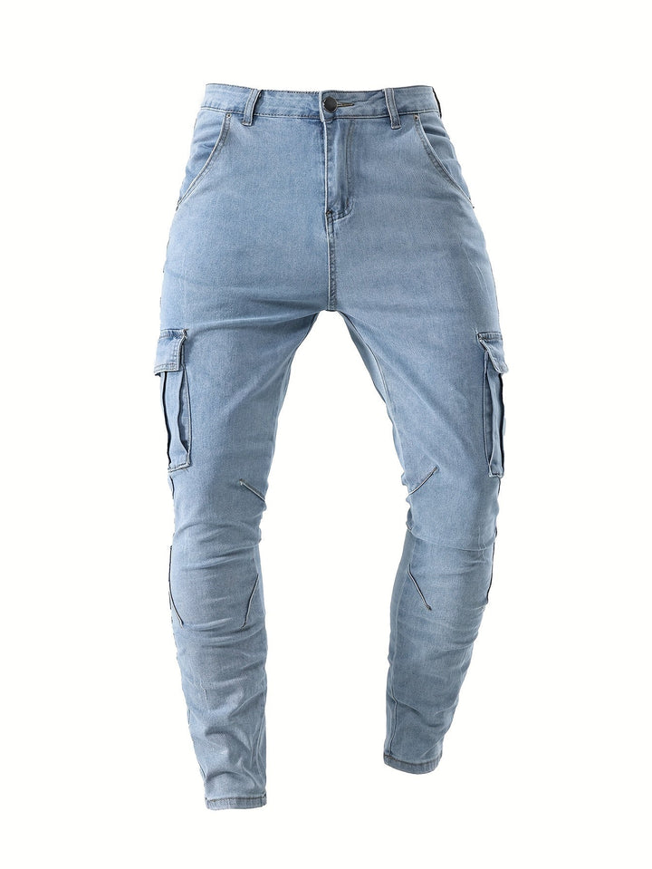 Marian Flexible Herren Slim-Fit Cargo-Jeans