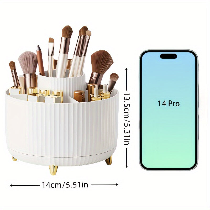 Rotating Makeup Organizer Cosmetic Storage with 5 Compartments