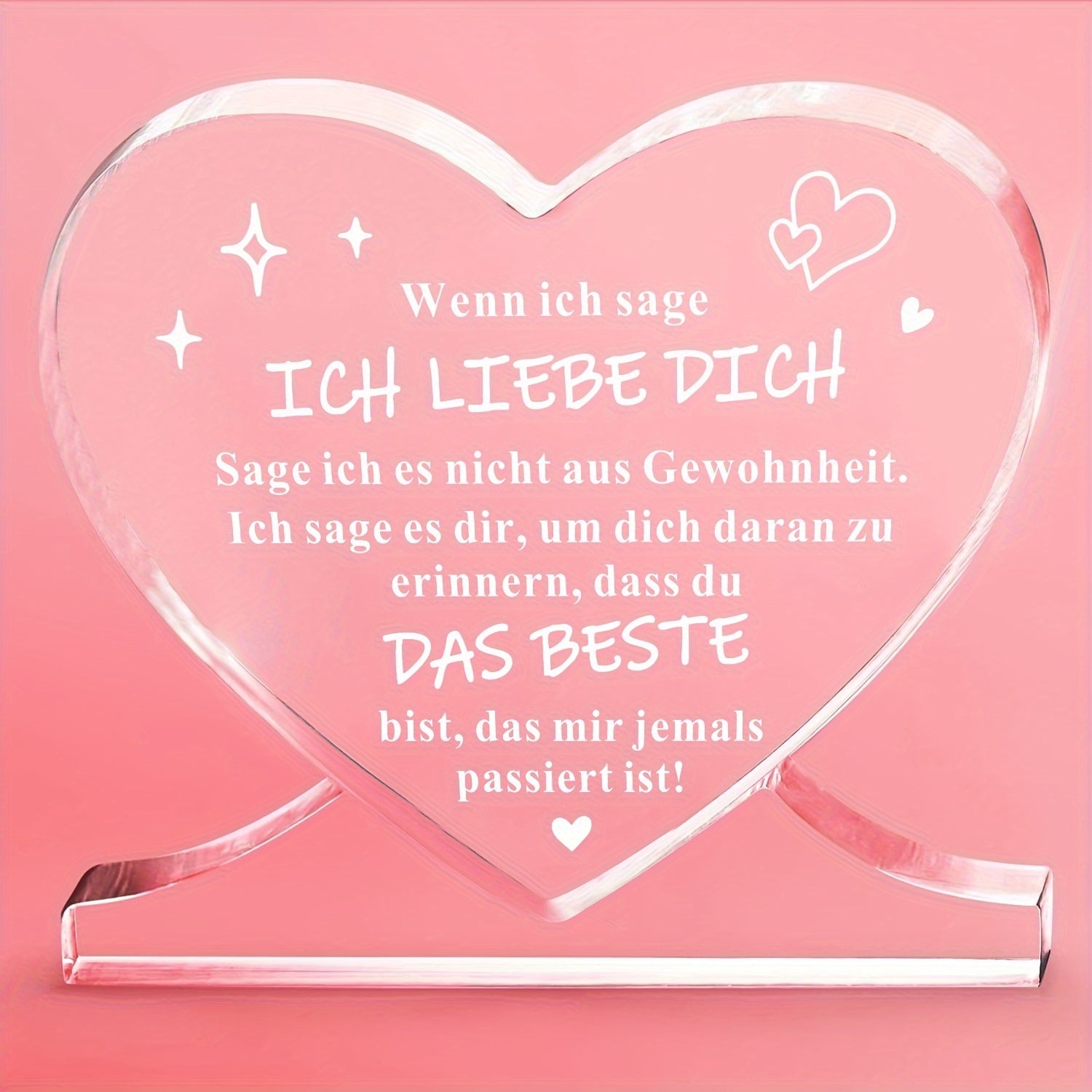 Romantic Heart-Shaped Acrylic Decoration