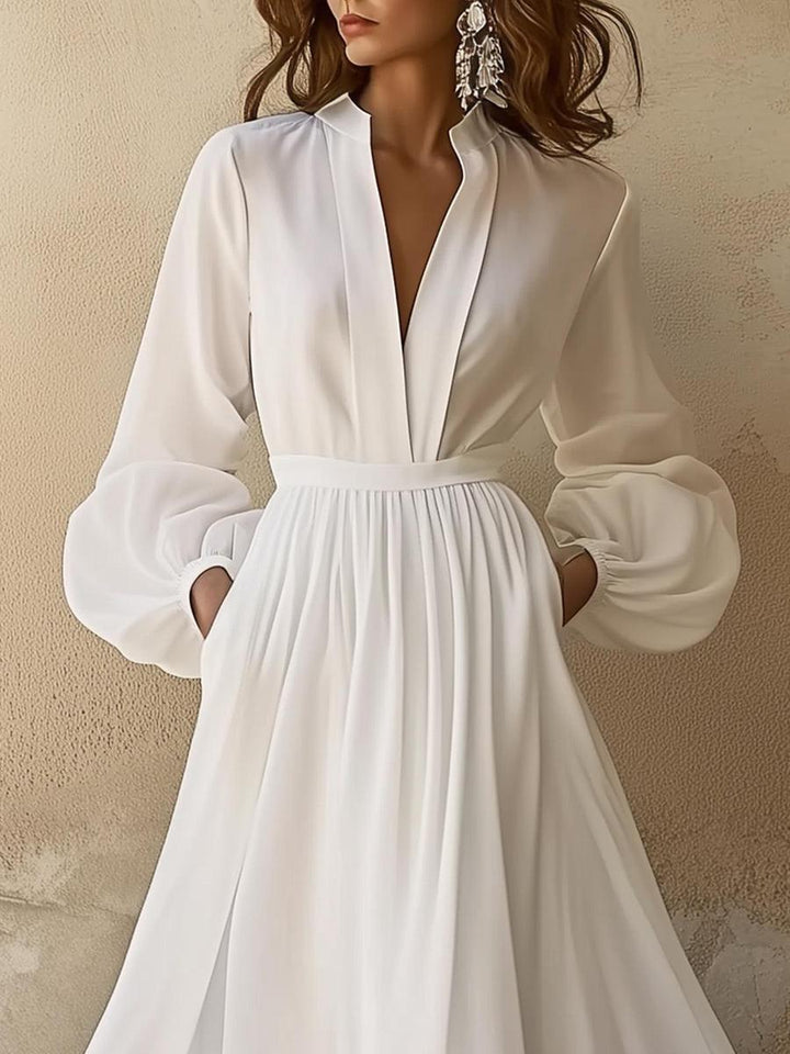 Elegantes Damen Maxikleid mit V-Ausschnitt
