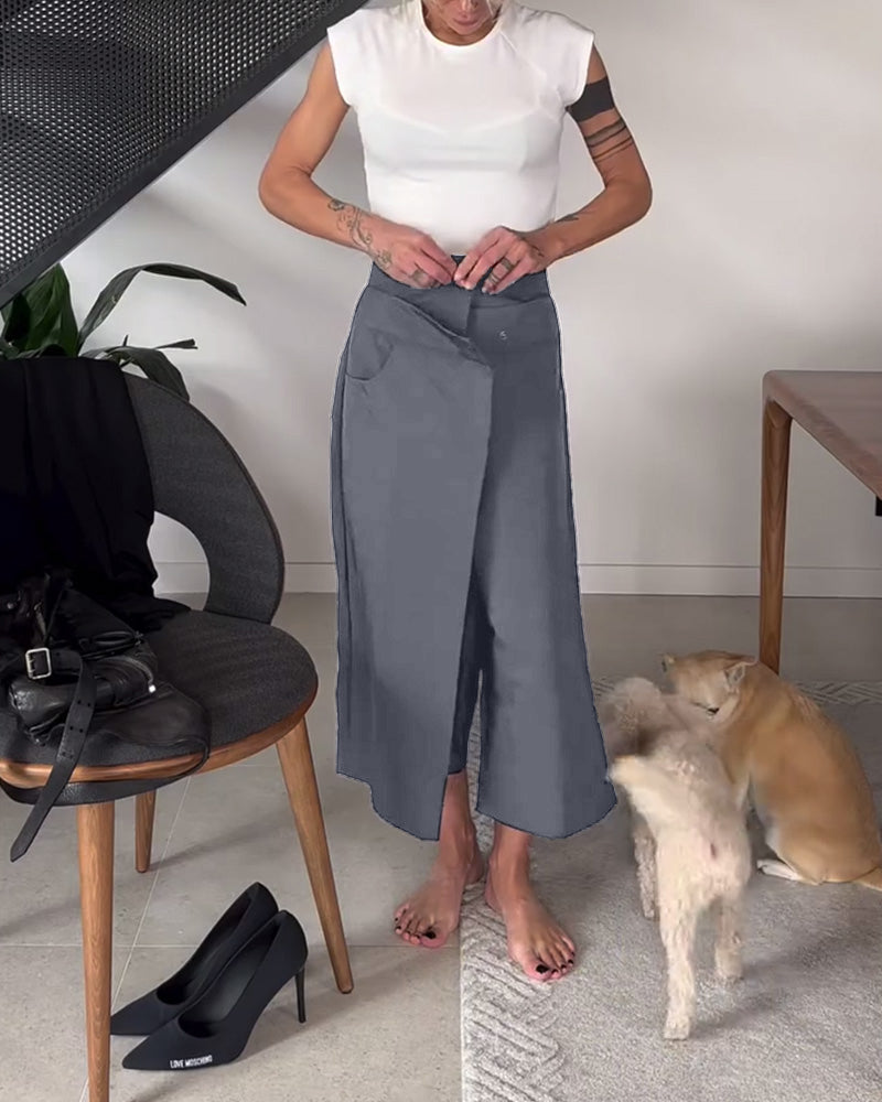 Women's Simple Asymmetric Casual Pants
