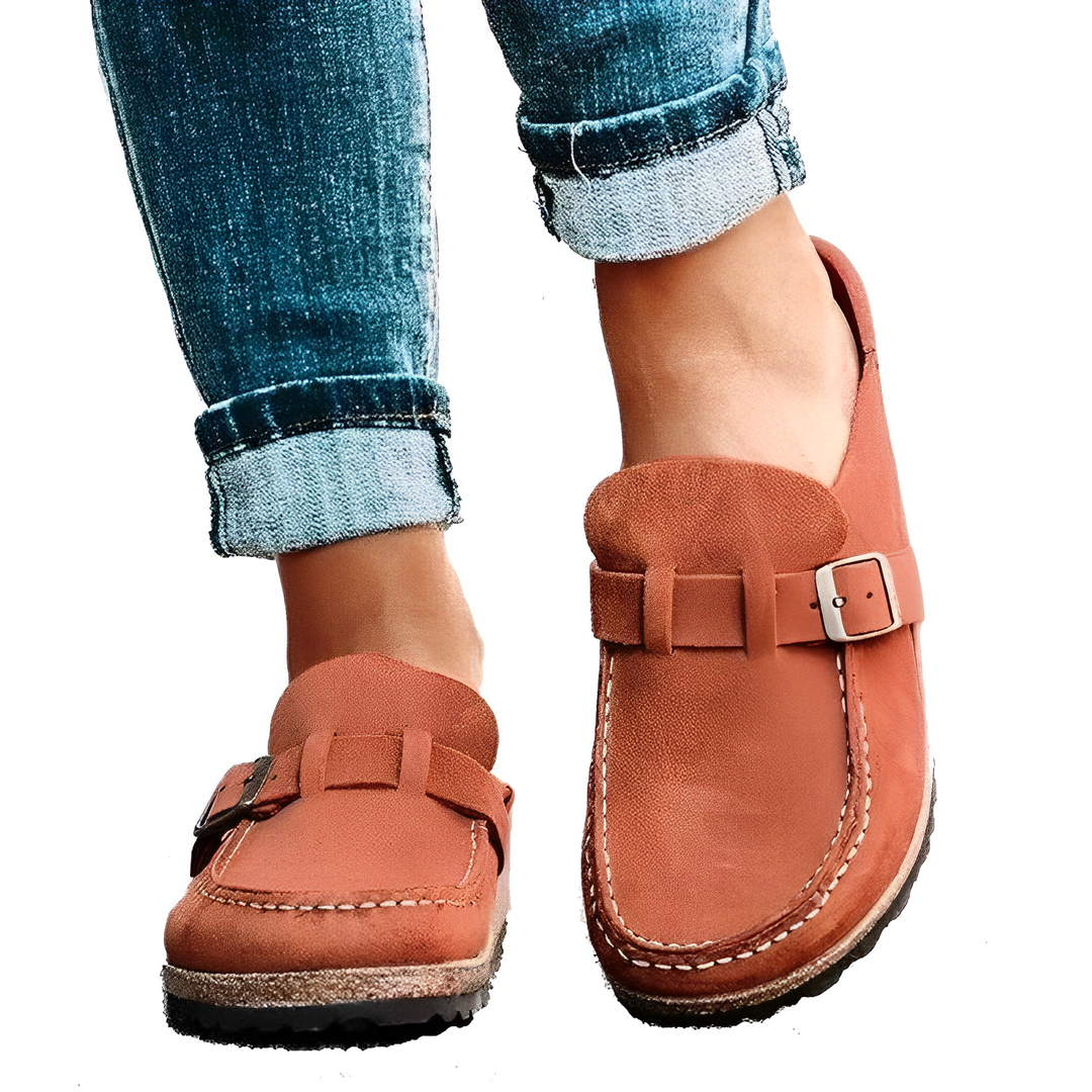 Modische Vintage Damen Ledersandalen