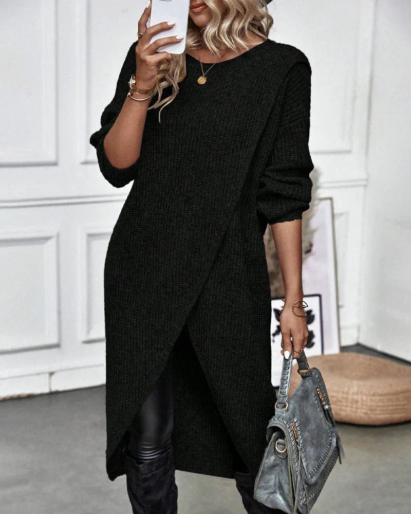 Bequemer Oversized Damen Longpullover