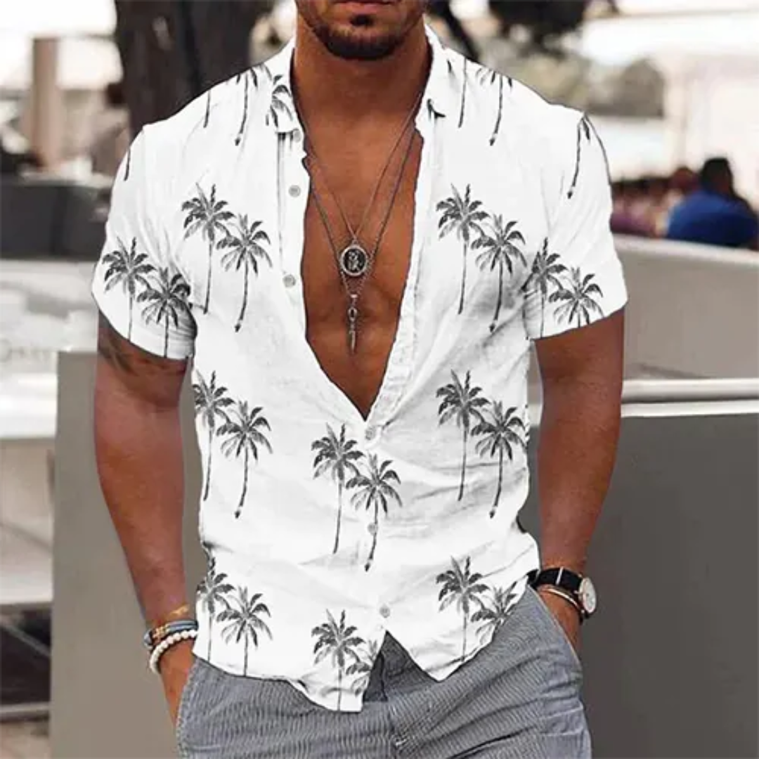 John Men's Summer Palm Tree Shirt
