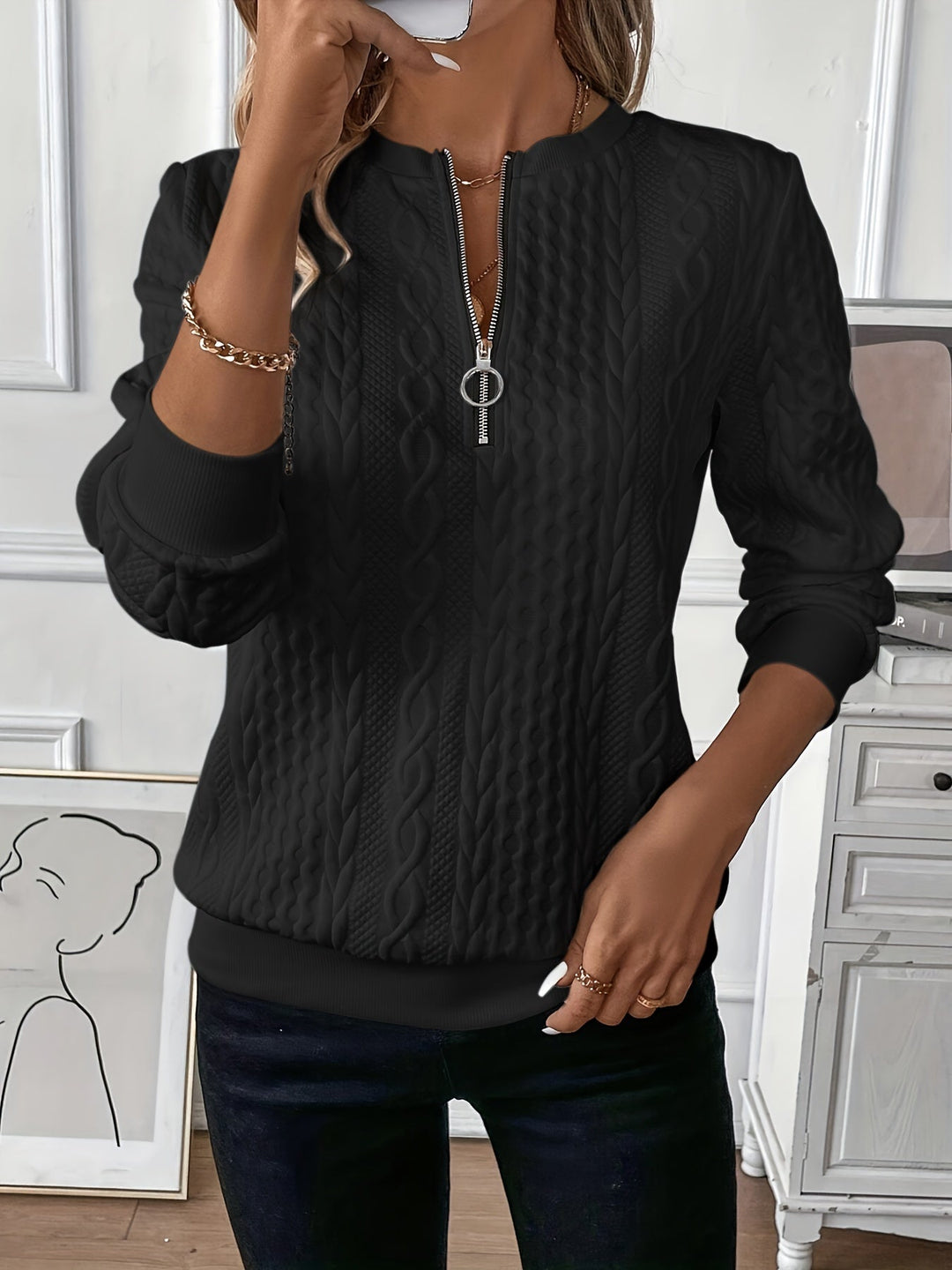 Lucia Sportlicher Damen Reißverschluss-Pullover