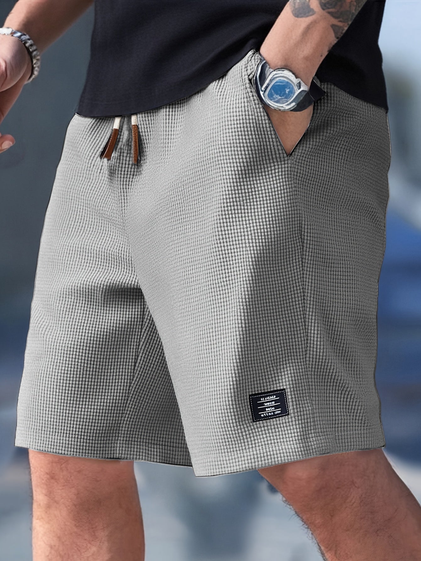 Men's Elegant Casual Shorts with Textured Design