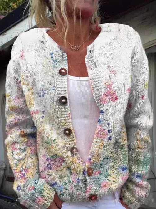 Daisy Chic Modischer Damen Blumen-Cardigan
