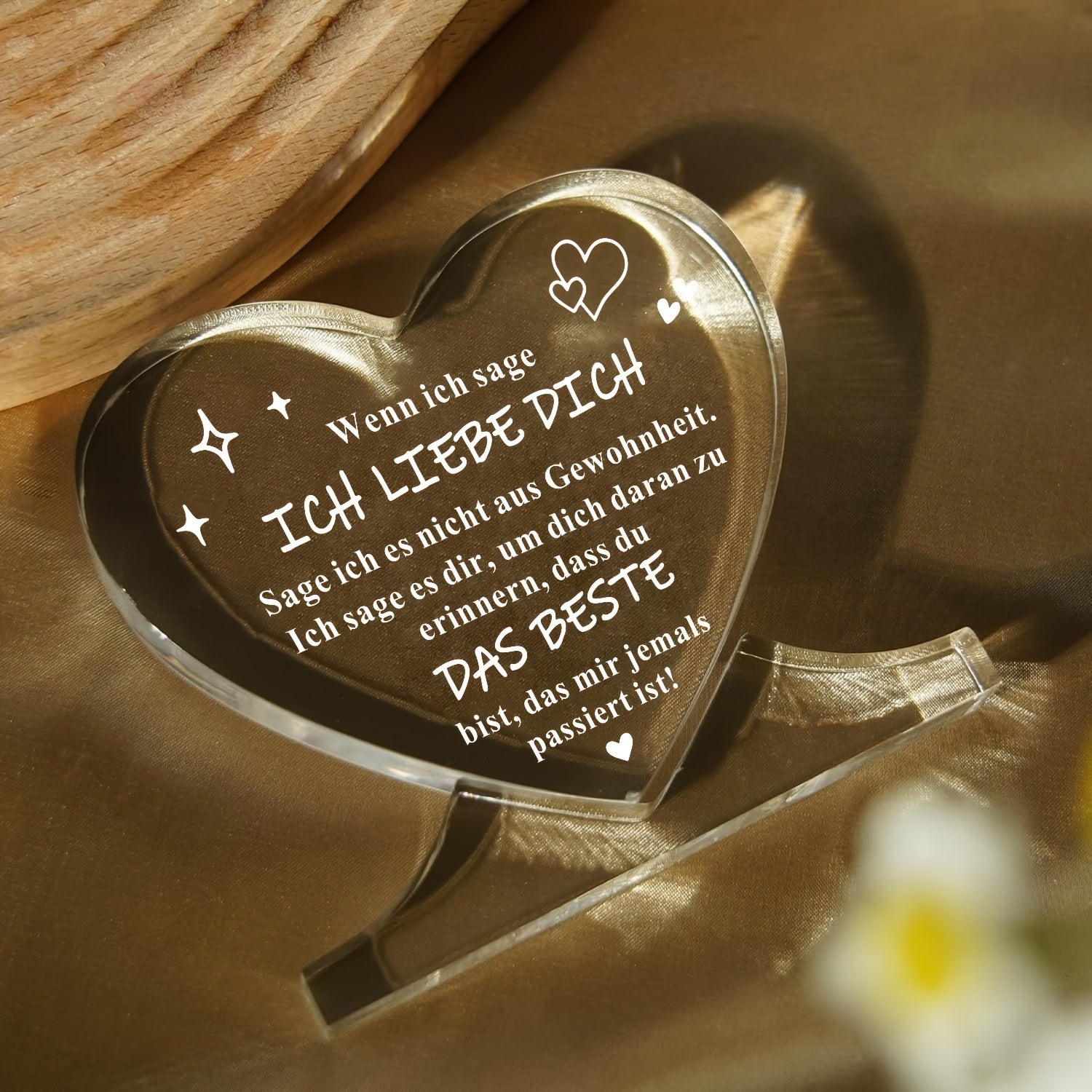 Romantic Heart-Shaped Acrylic Decoration