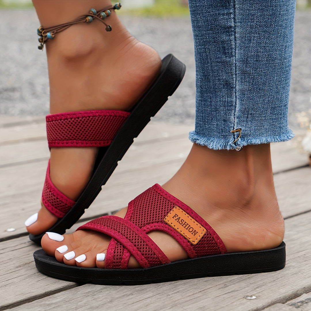 Bequeme Damen Flachschuhe mit Kreuzriemen