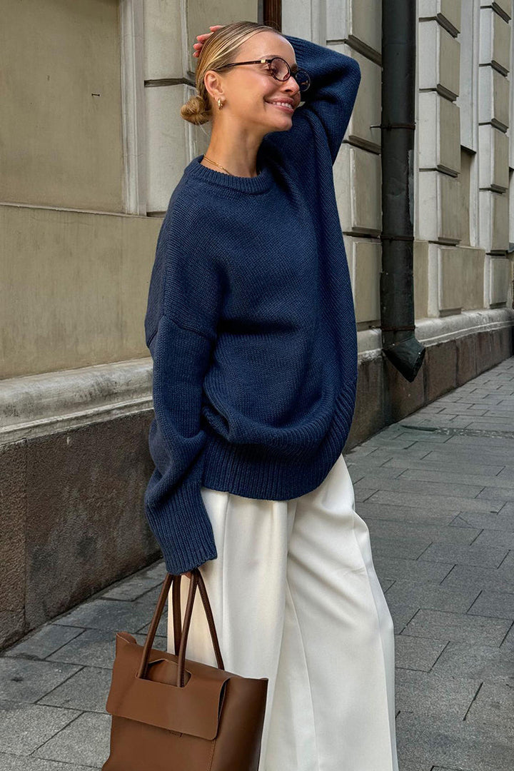 Lässiger Oversize Damen Strickpullover