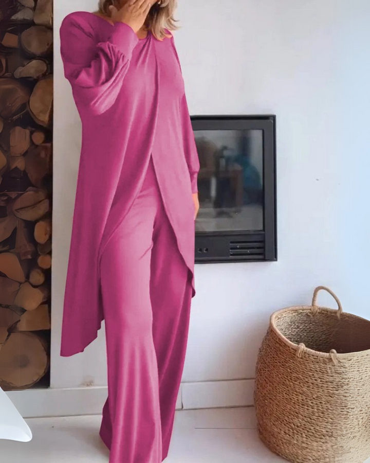 Elegantes Damen Zweiteiler-Set Lang