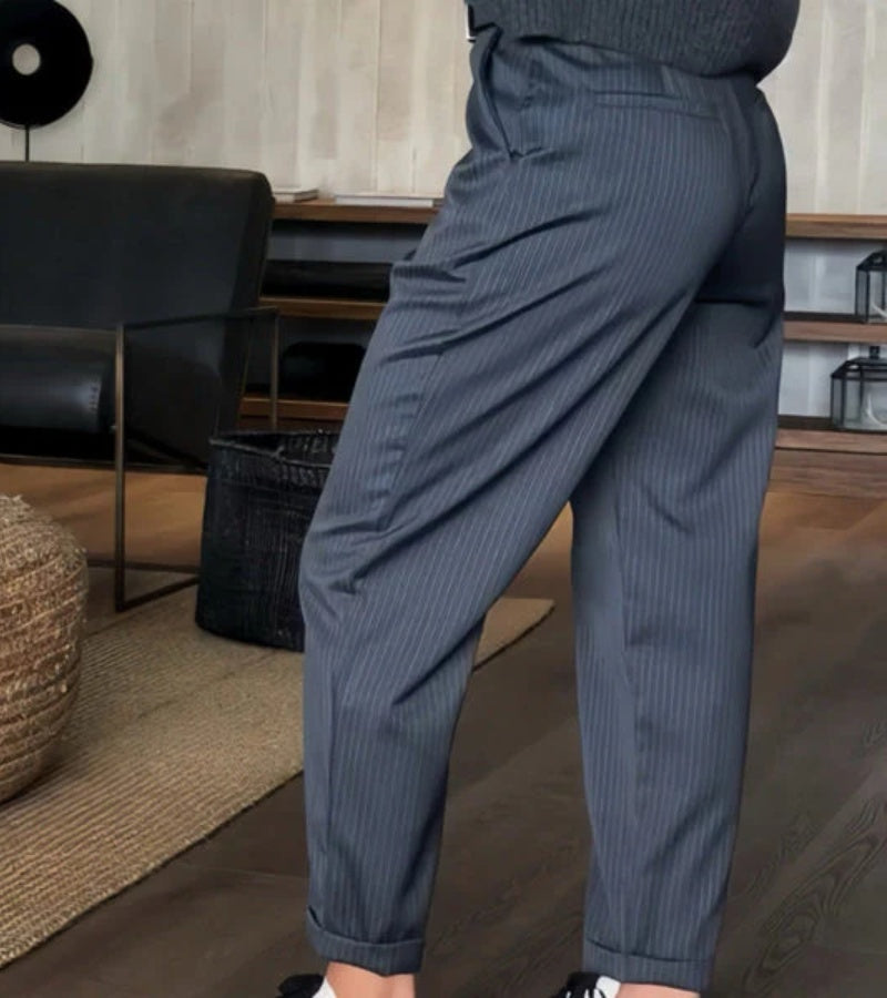 Mathilda Gestreifte Slim-Fit Damen Hose