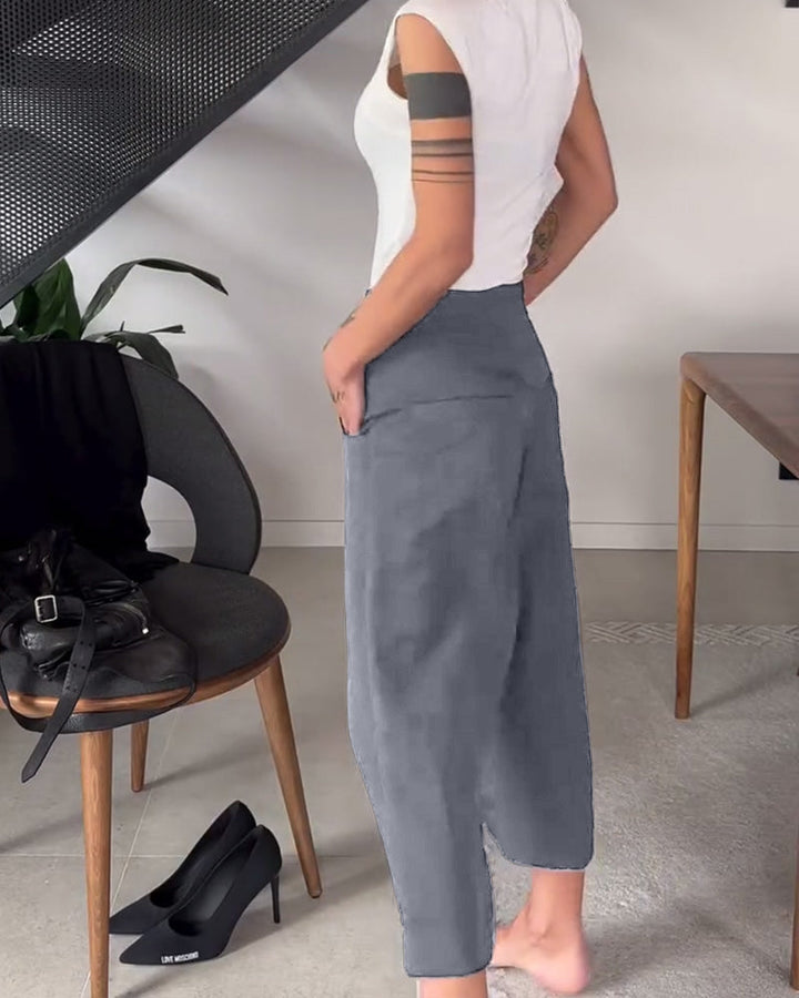 Lässige Asymmetrische Damen Freizeithose
