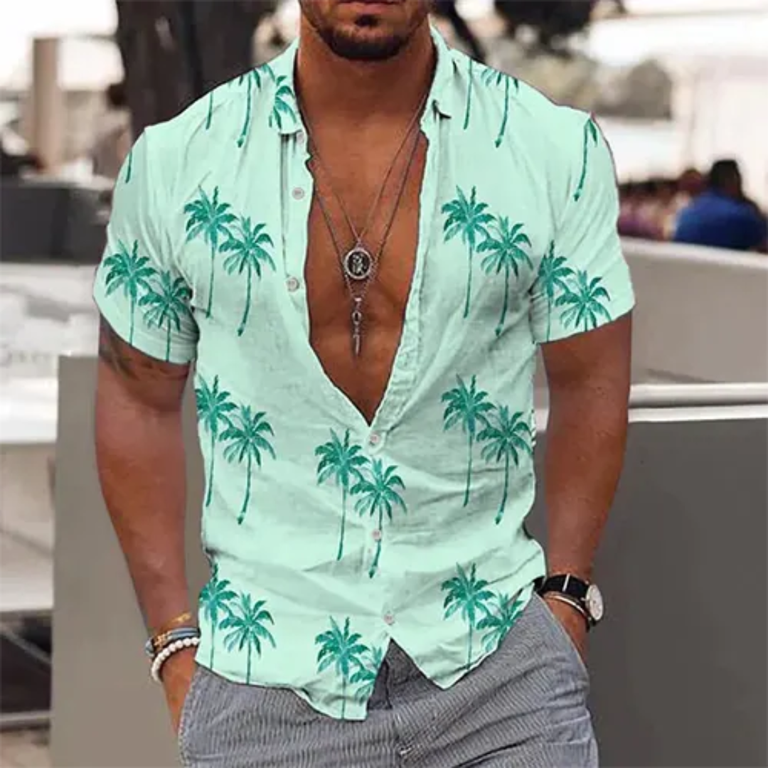 John Men's Summer Palm Tree Shirt
