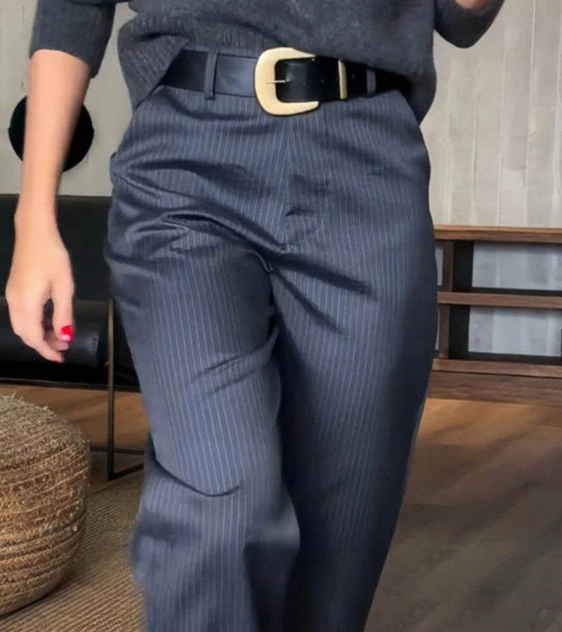 Mathilda Gestreifte Slim-Fit Damen Hose