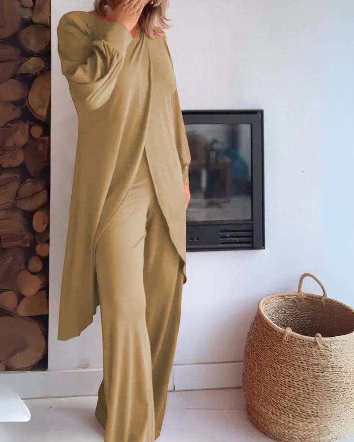 Elegantes Damen Zweiteiler-Set Lang