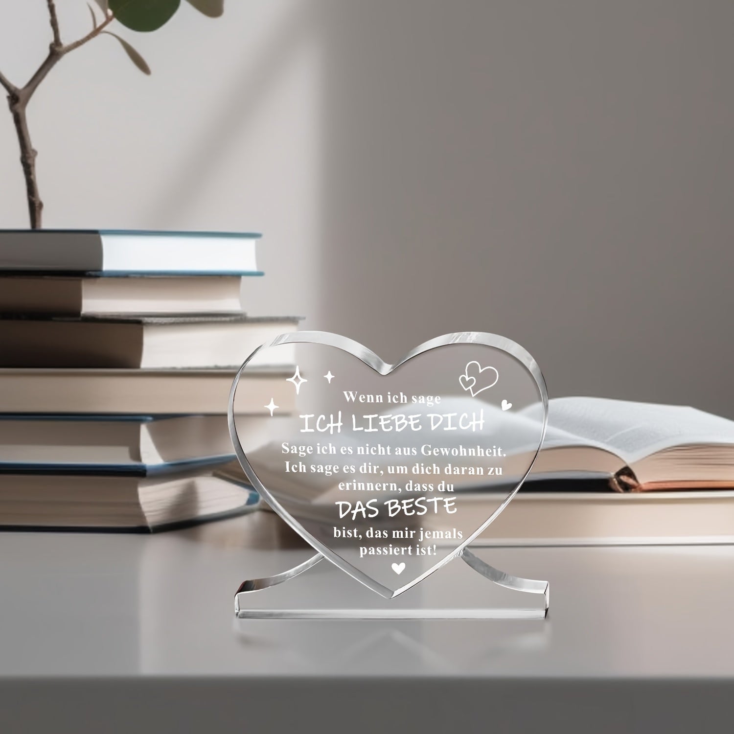 Romantic Heart-Shaped Acrylic Decoration