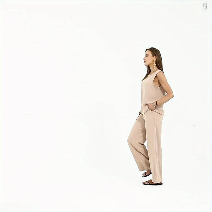 Lässiges Boho Damen Zweiteiler Set mit Weithose