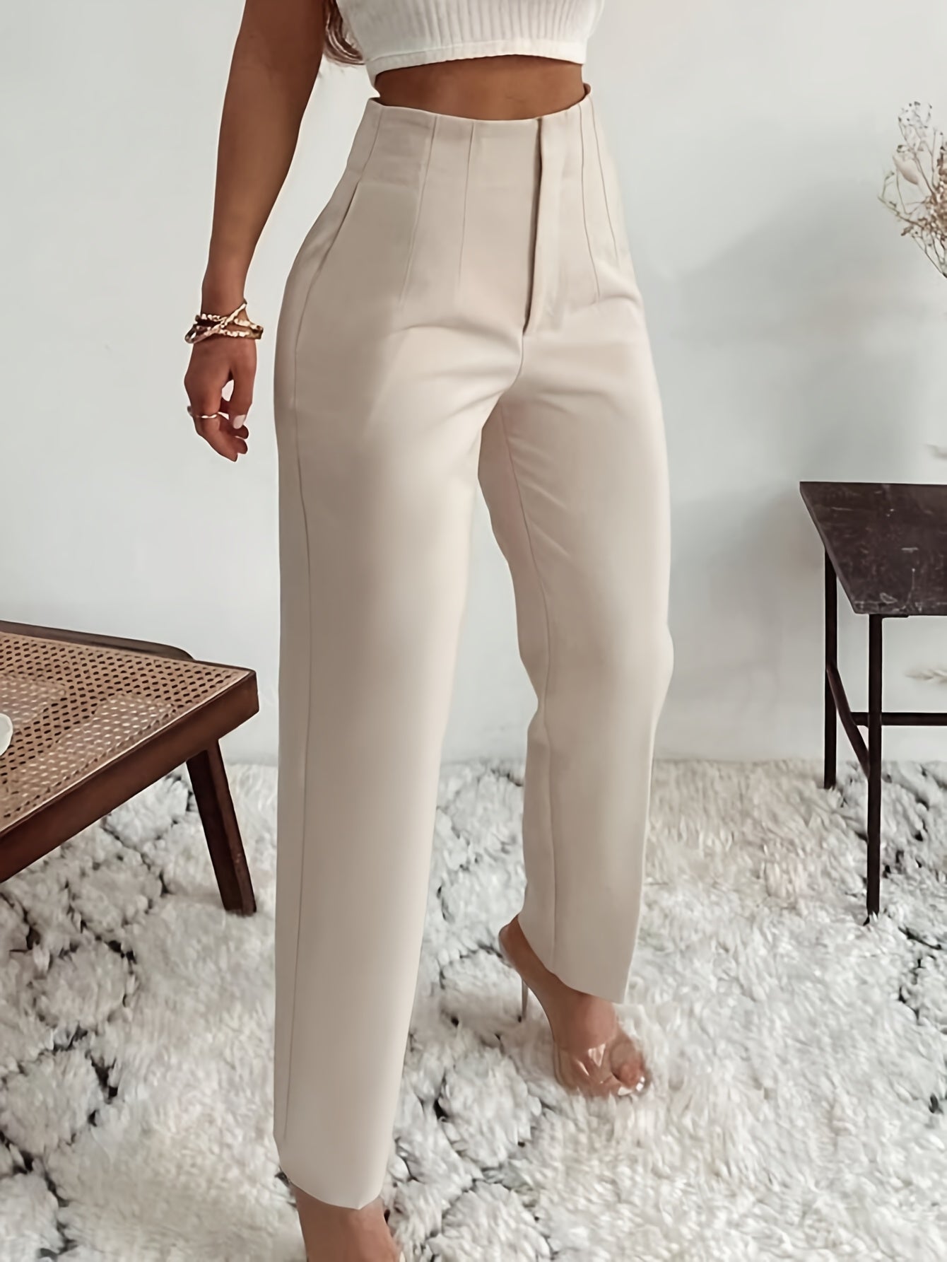 Elegante Hose mit hoher Taille und eleganter schlanker Passform für Damen