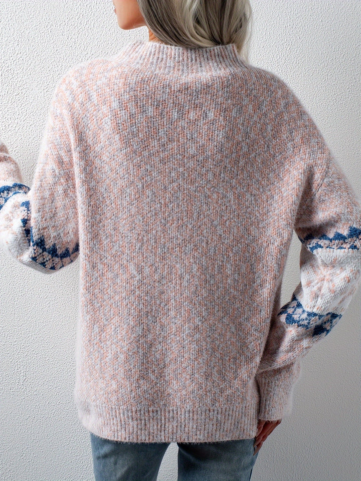 Gemütlicher Damen-Pullover mit Schneeflocken-Muster
