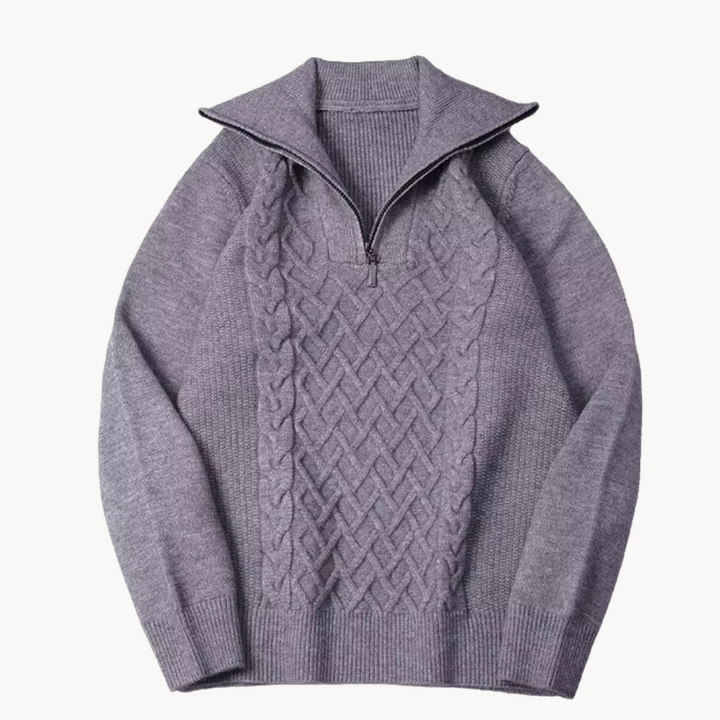 Klassischer Herren Zip-Pullover