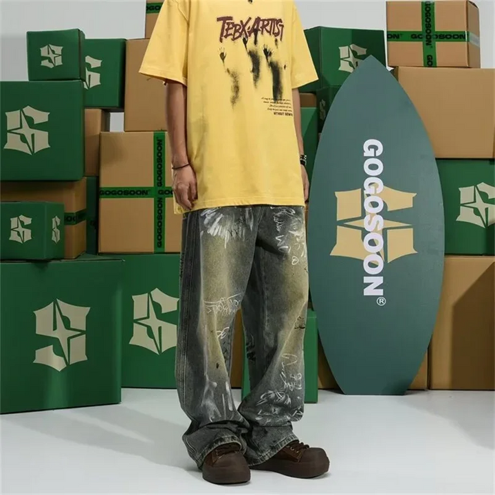 Urban Graffiti Stylische Herren Jeans