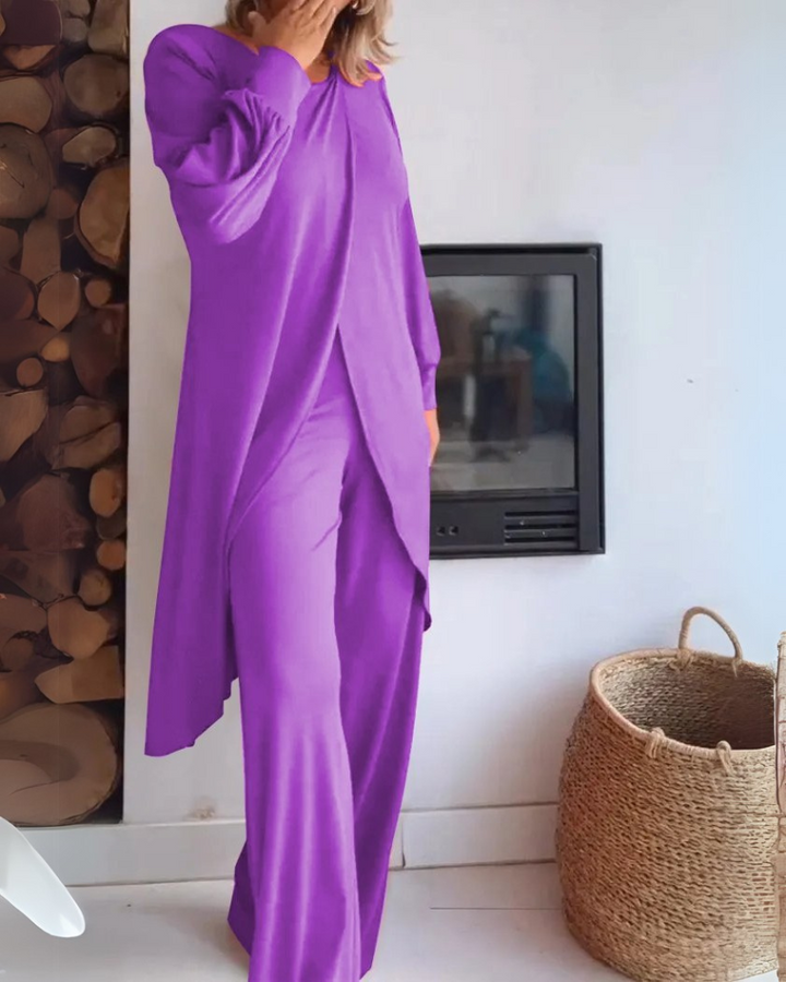 Elegantes Damen Zweiteiler-Set Lang