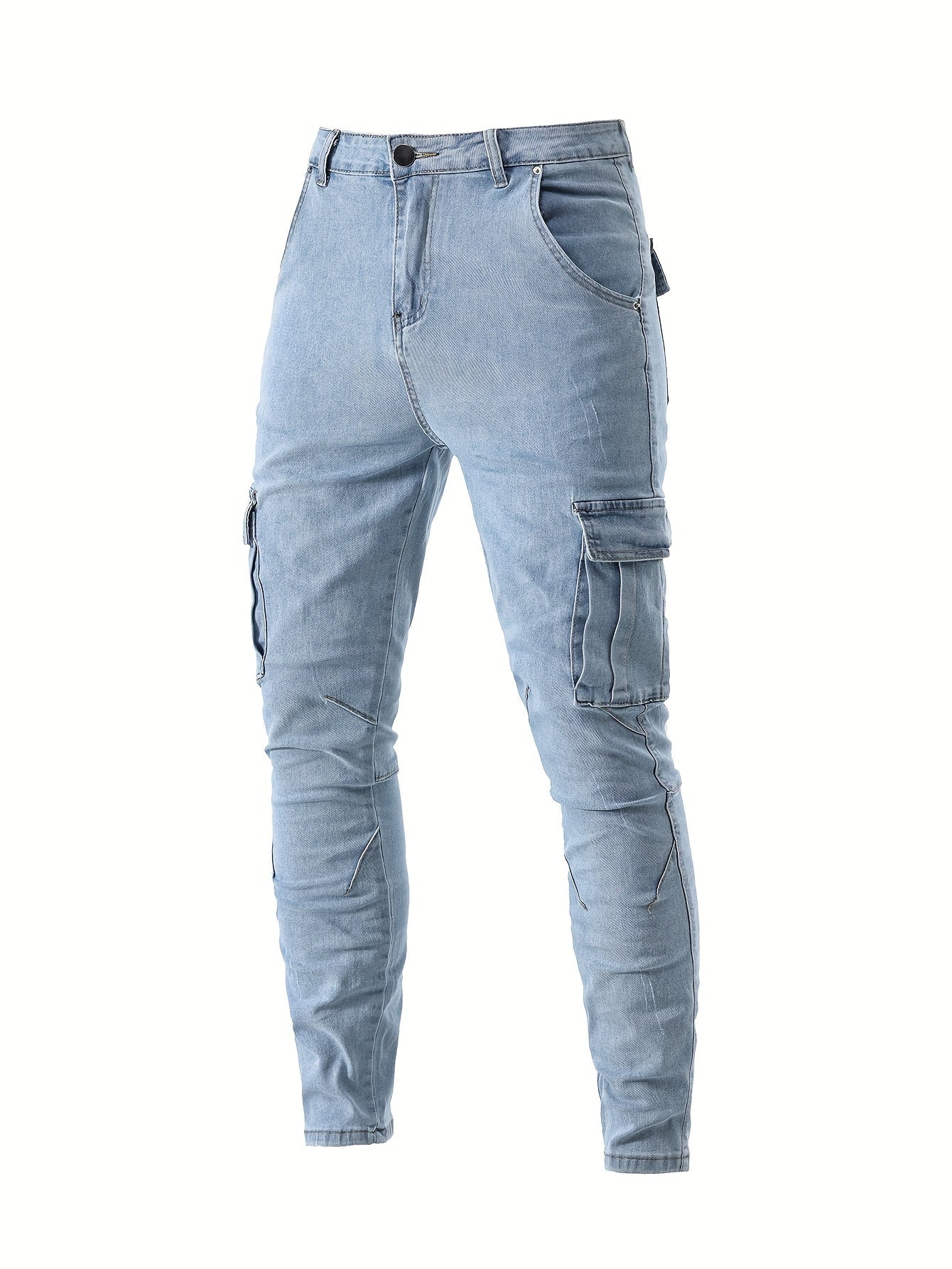 Marian Stretch Denim Slim Fit Cargo Jeans for Men