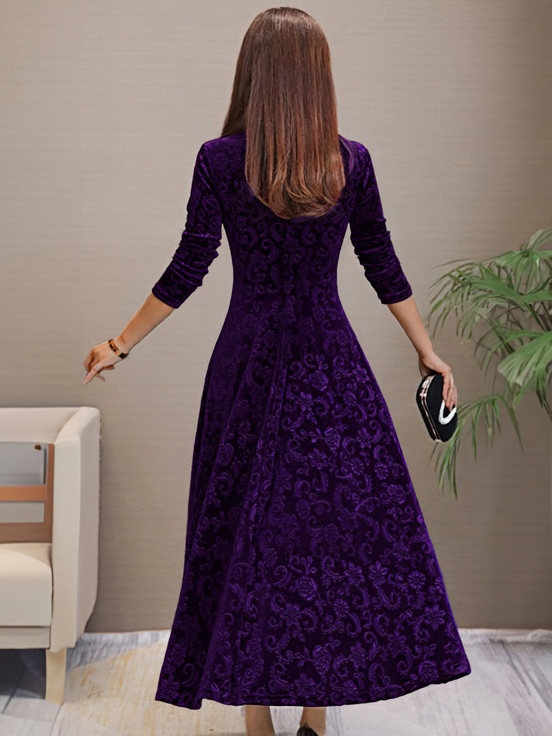 Elegantes Damen Langarmkleid