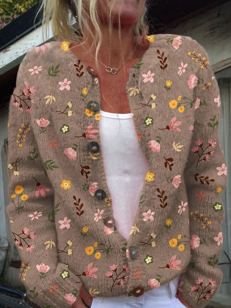 Daisy Chic Modischer Damen Blumen-Cardigan
