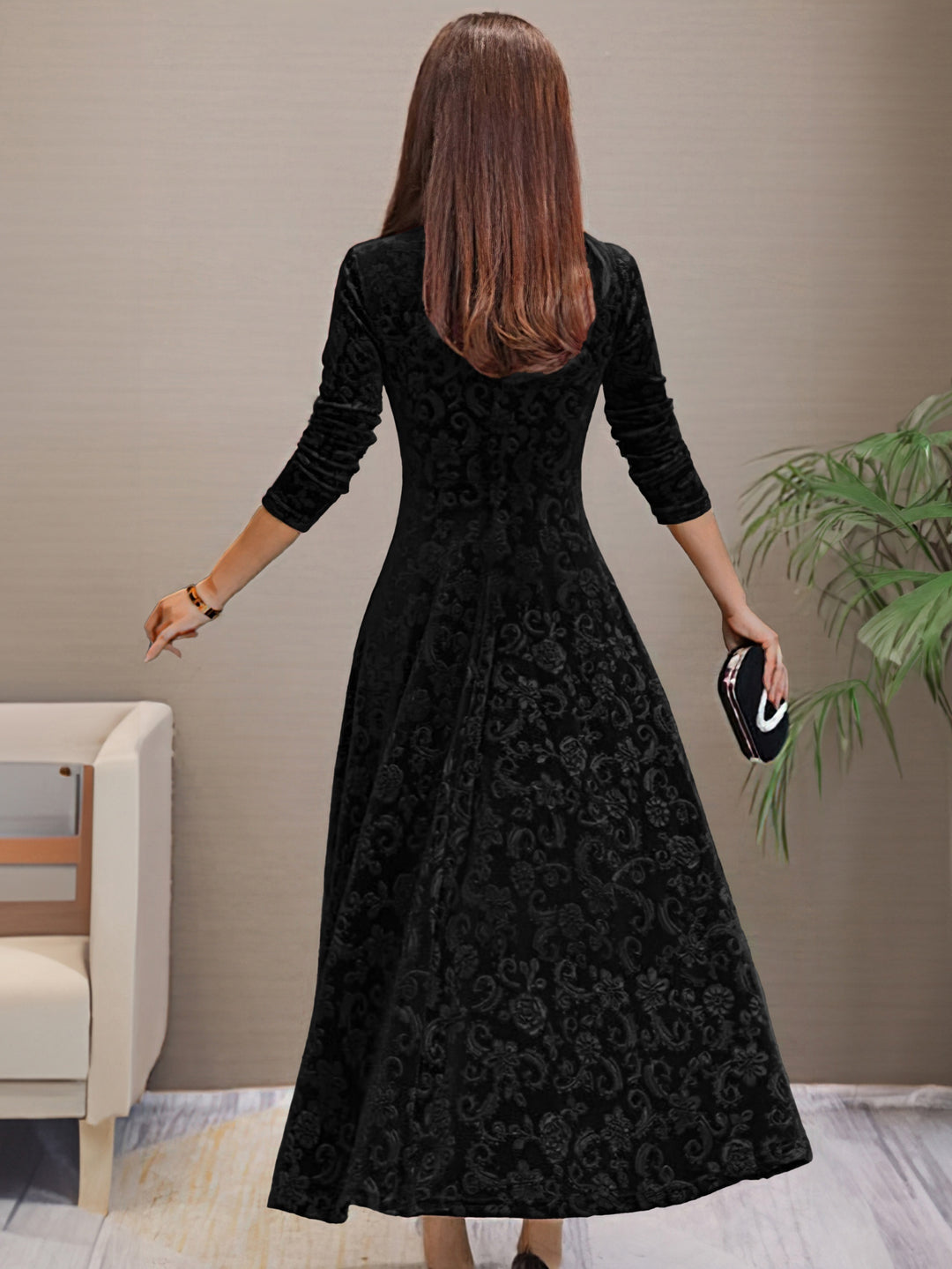 Elegantes Damen Langarmkleid