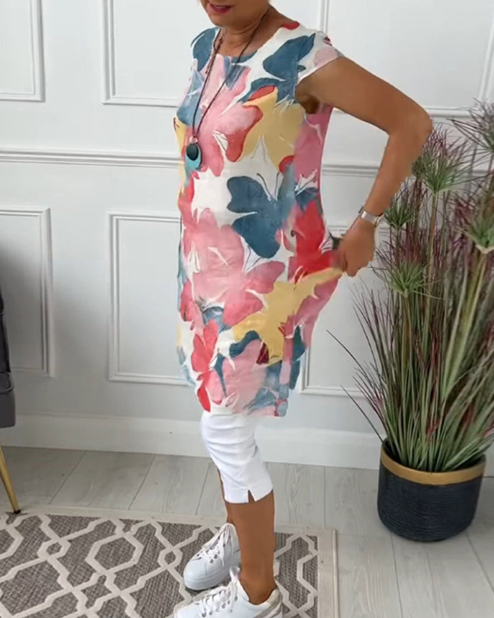Lässiges Blumen-Longshirt Damen