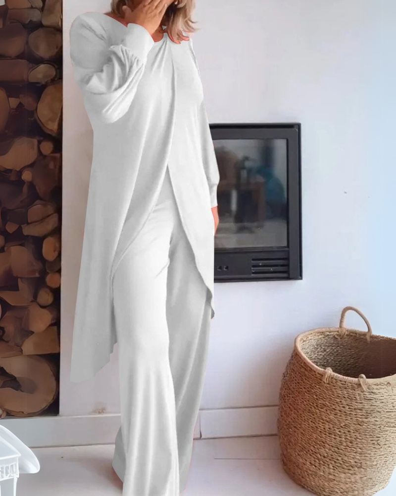 Elegantes Damen Zweiteiler-Set Lang