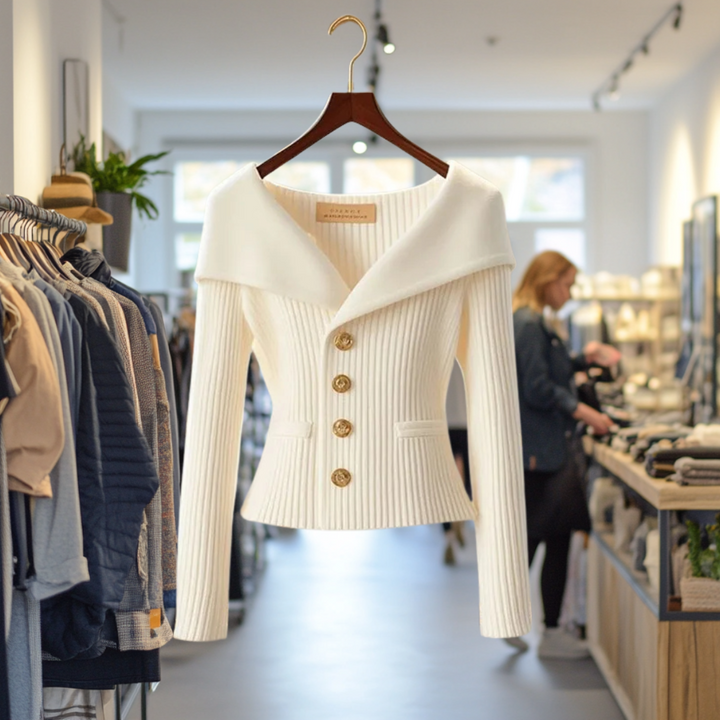 Juliana Eleganter Damen Strickjacke mit Knöpfen