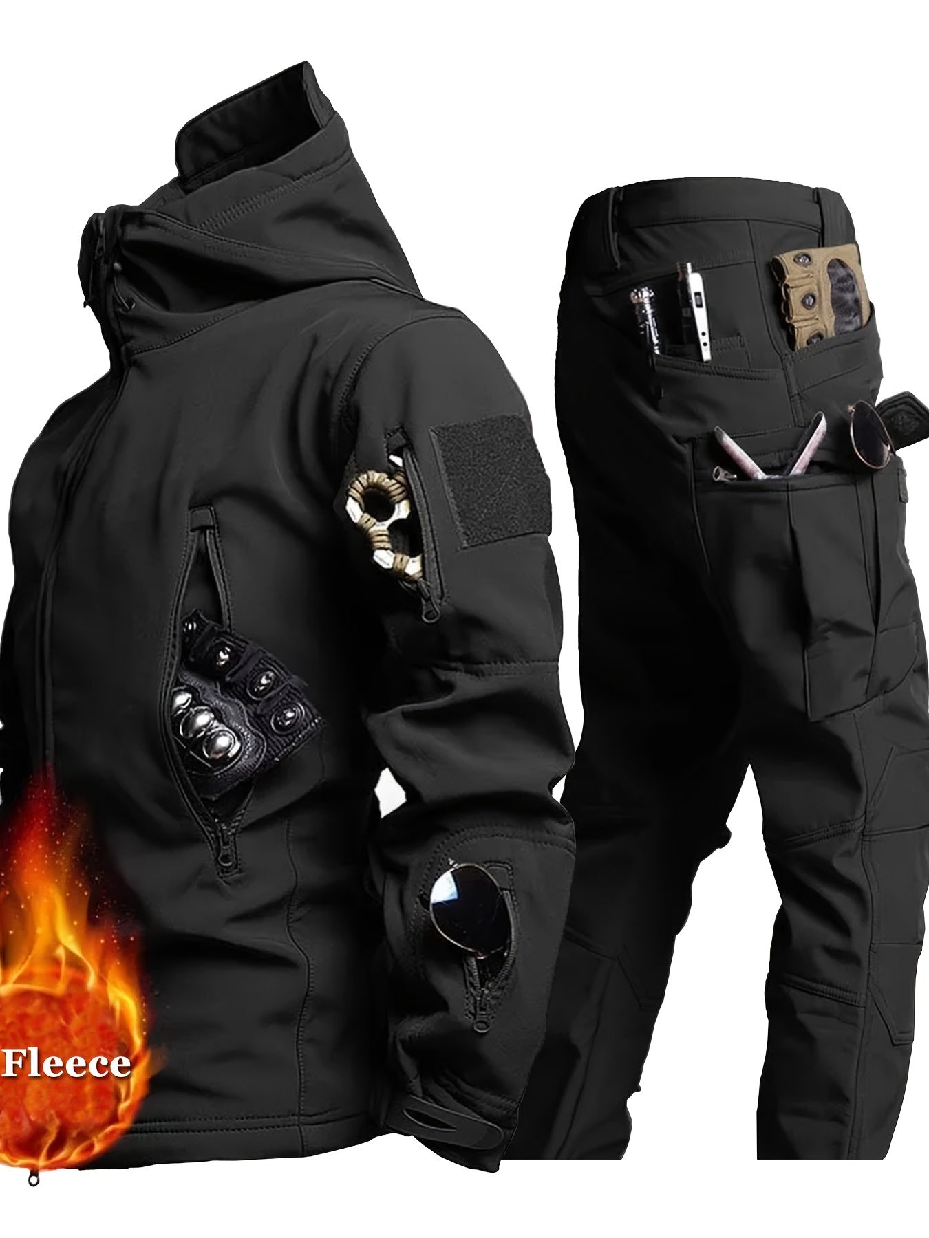 Men's Two-Piece Softshell Outdoor Suit
