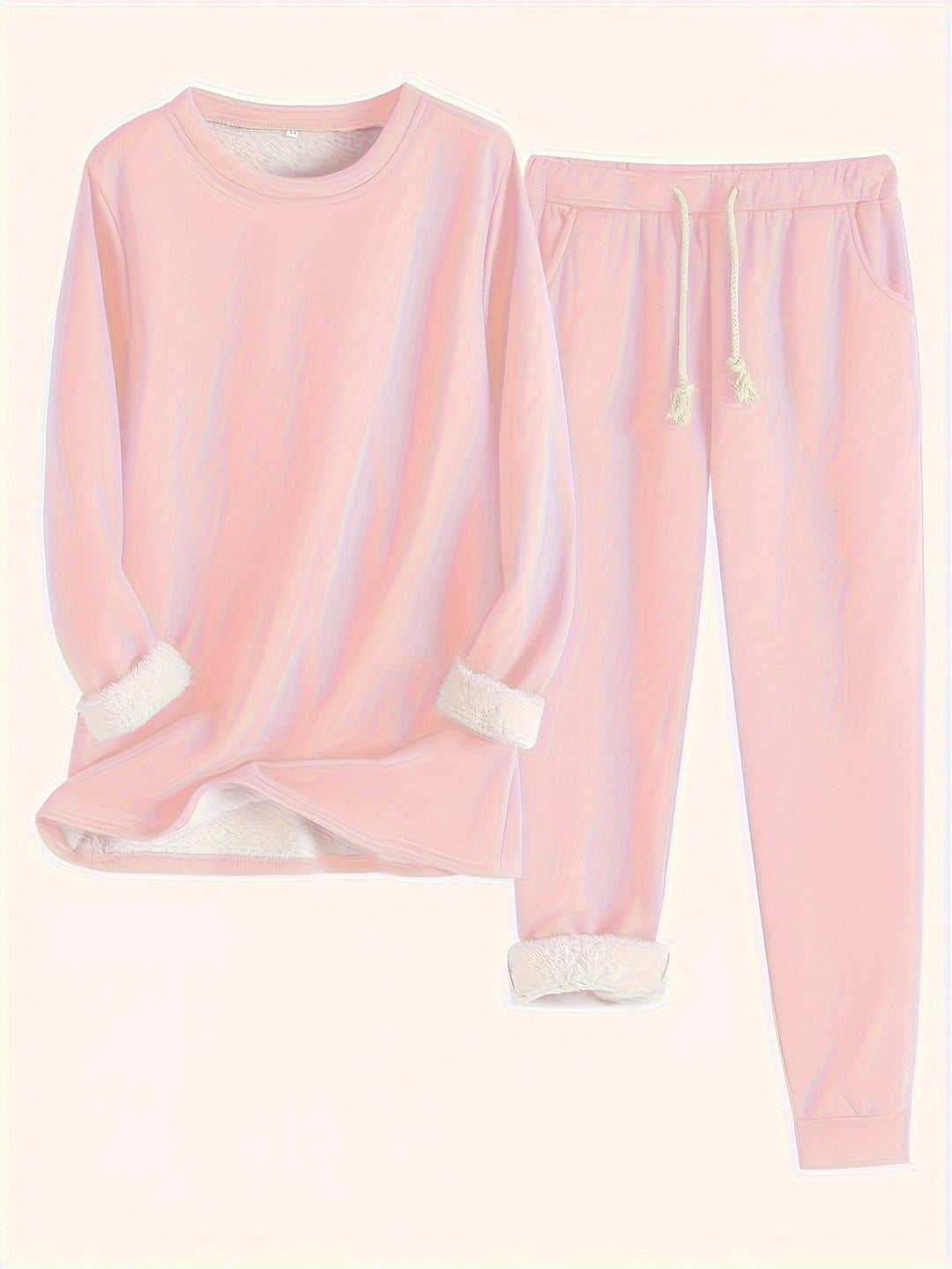 Kuschelig warmes Damen Fleece-Set zweiteilig lang
