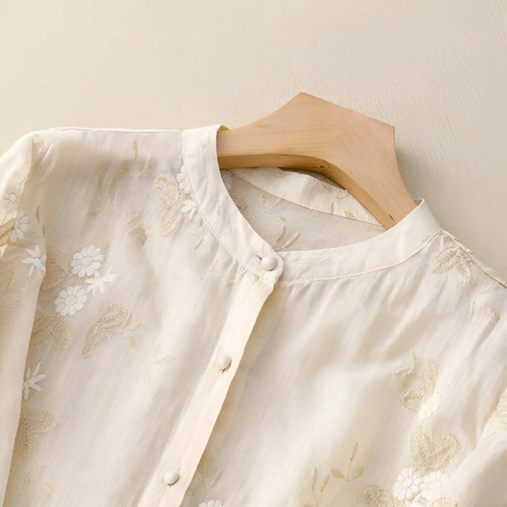 Emily Modische Damen Bluse mit Blumenmuster