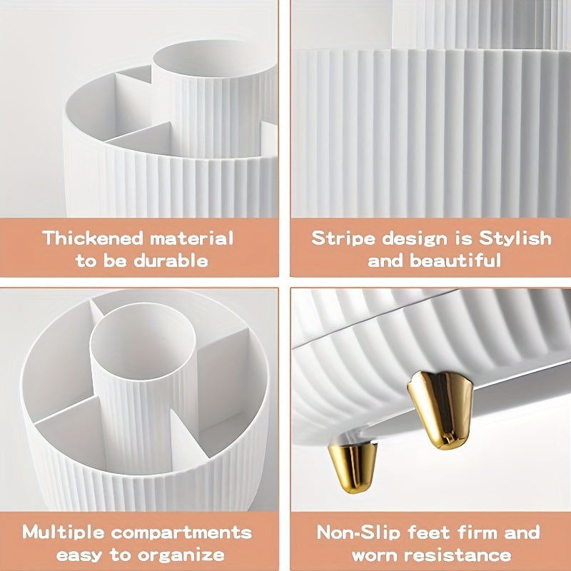 Rotating Makeup Organizer Cosmetic Storage with 5 Compartments