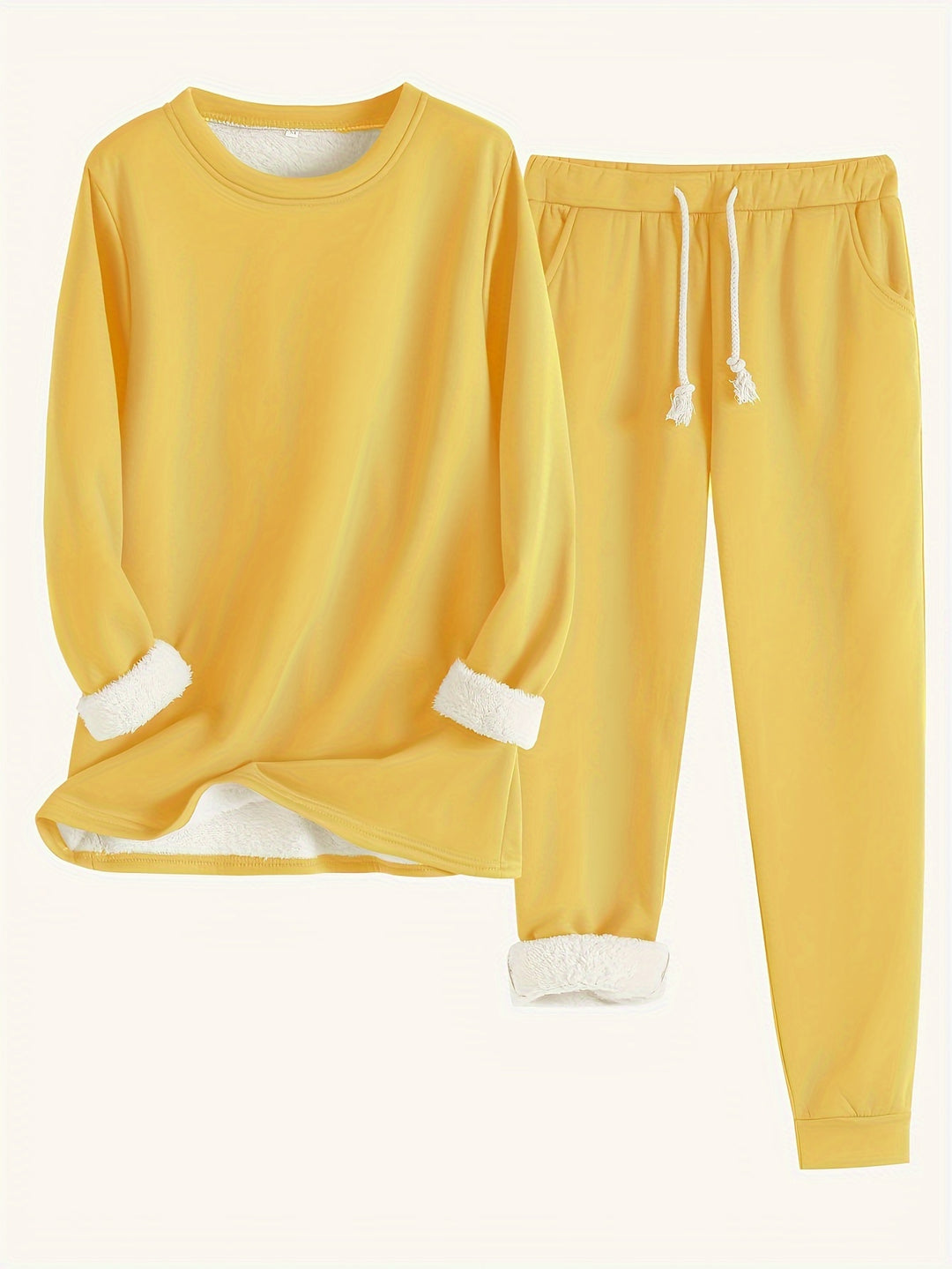 Kuschelig warmes Damen Fleece-Set zweiteilig lang