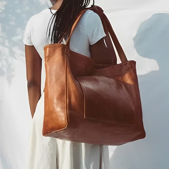 Klassische Vintage Damen Ledertasche