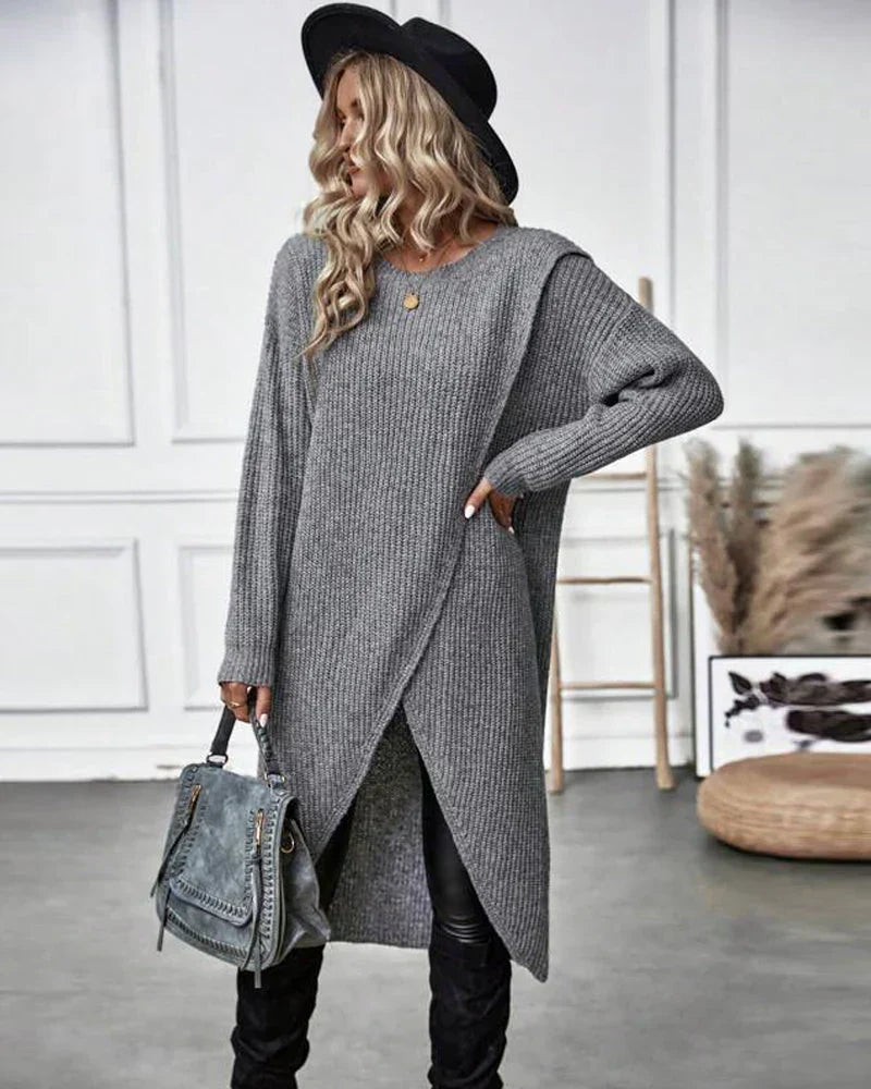 Bequemer Oversized Damen Longpullover